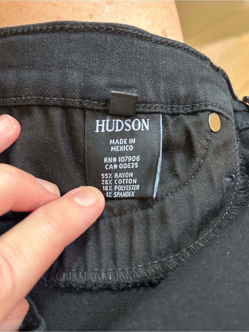 Hudson Nico Midrise Super Skinny Jeans Rava Black Distressed Size 33 - Picture 8 of 16